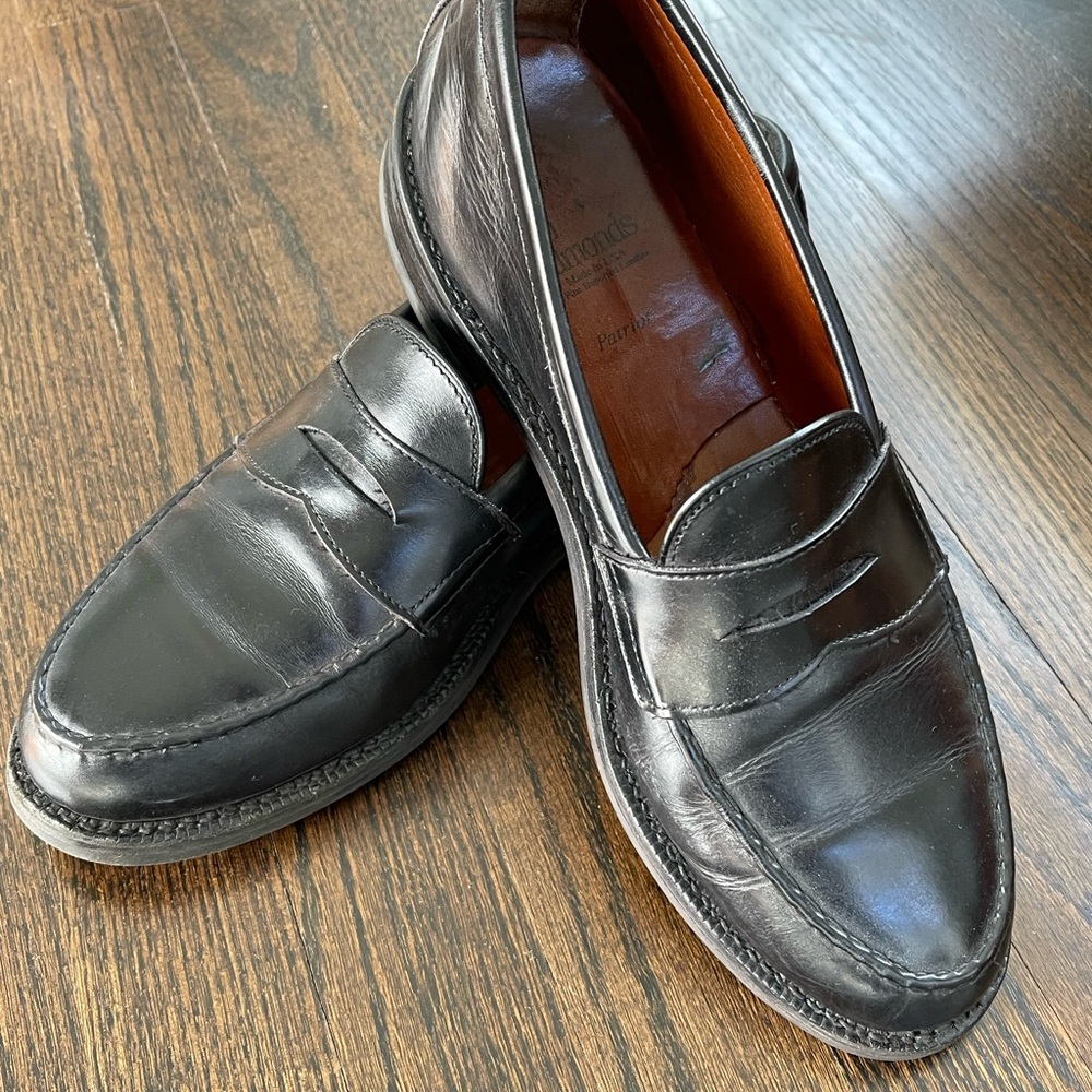 Allen Edmonds Black Leather Slip-On Loafers